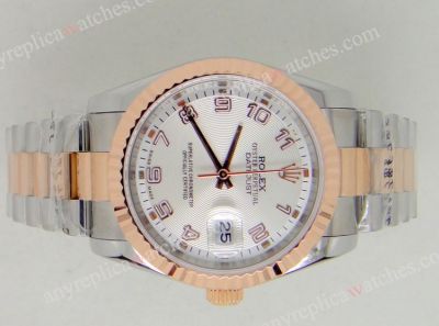 Replica Rolex Datejust Watch 2-Tone Rose Gold President Band/ Arabic Face